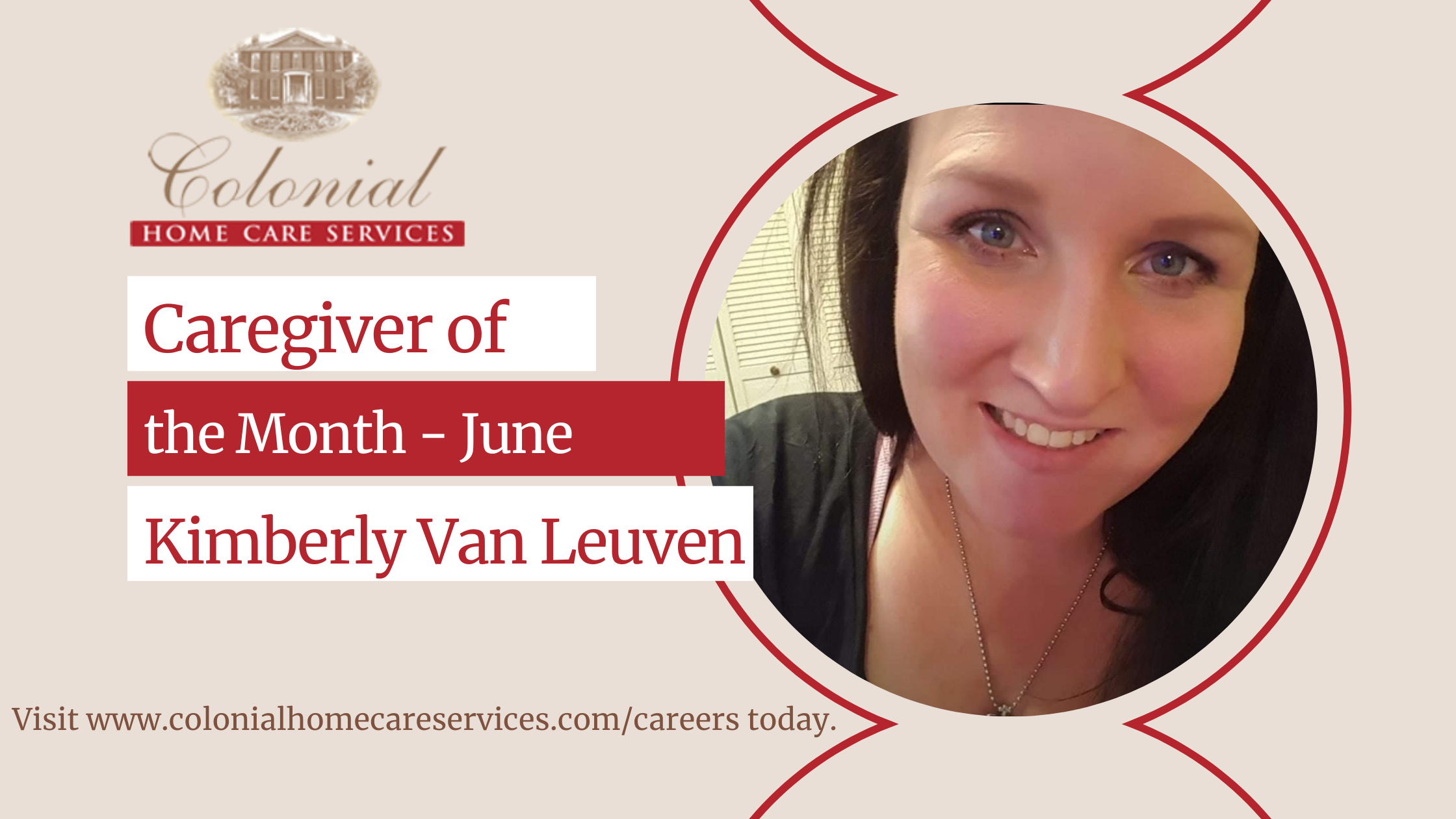 Caregiver of the Month - June 2022 - Kimberly Van Leuven